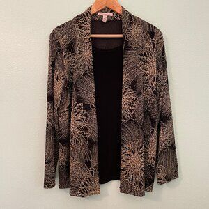 JM Collection Petite Large shell with jacket black & gold, long sleeve‎